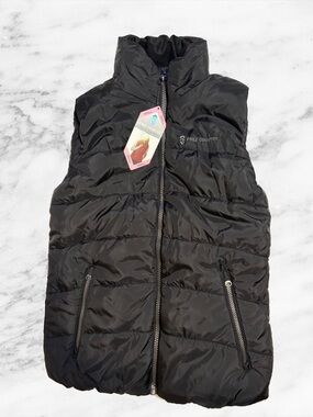 Free Country Black Quilted Zip-Up Vest
